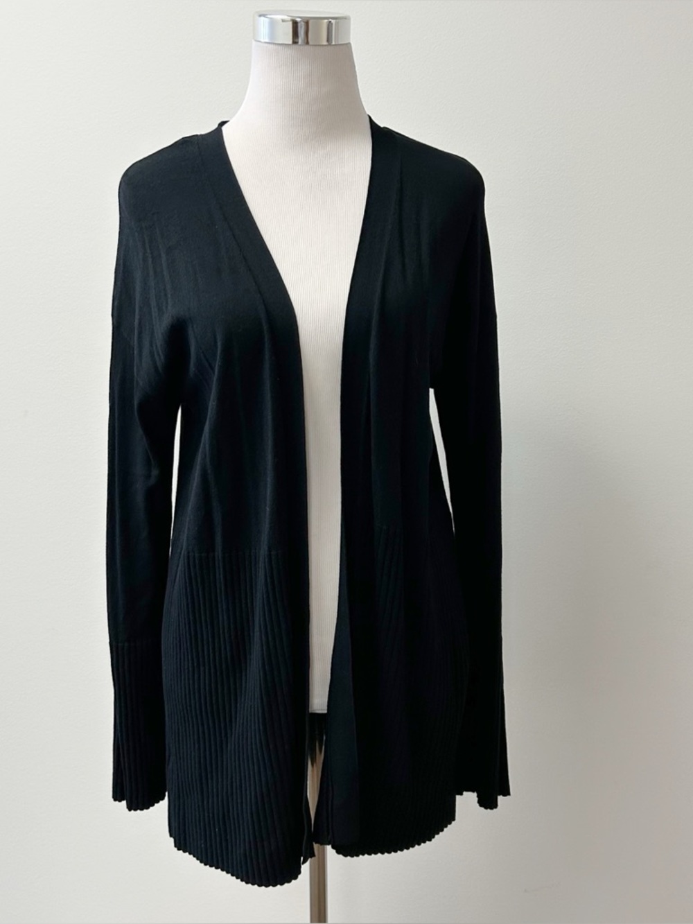 Ann Taylor • Long Black Cardigan Sweater